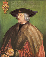 Emperor Maximilian I on Green Background