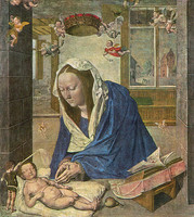 The Virgin Worshipping the Child, central panel of The Dresden Altarpiece