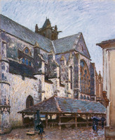 L’Église de Moret sous la pluie