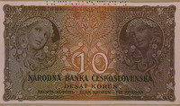 10 Kronen Banknote der Tschechoslowakischen Republik