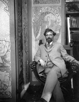 Mucha in his studio, rue du Val-de-Grâce, Paris