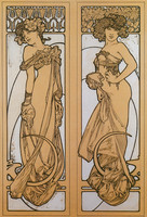 Two Standing Women, Design for Documents décoratifs, board 45