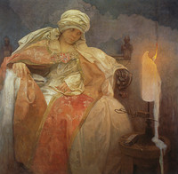 Femme à la bougie allumée