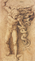 Faun Attacking a Snake