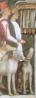 Servants with Dogs, West Wall, called The Meeting (central detail), Camera Picta