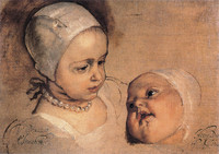 Princess Elizabeth I and Princess Anne, study for the painting Five Children of Charles I