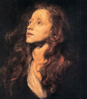 Woman Looking Upwards, study