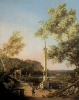 English Landscape Capriccio with a Column