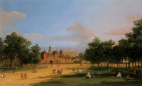 London, Old Mounted Guard Building and Banqueting Hall, Whitehall, from Saint James’s Park