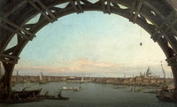 London, View under Westminster Bridge Arch