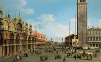 Venice: the Piazza and Piazzetta from the Torre dell’Orologio towards San Giorgio