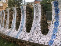 Parc Güell, mosaïque, détail