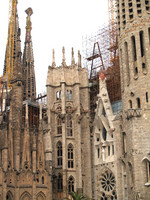 Temple of Sagrada Familia, Nativity eastern façade, view of stairwells in the towers