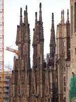 Sagrada Familia, vue détaillée des tours