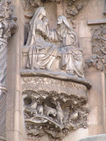 Temple of Sagrada Familia, details of architectural decoration forms