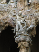 Temple of Sagrada Familia, details of architectural decoration forms