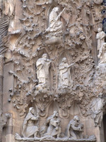 Temple of Sagrada Familia, details of architectural decoration forms