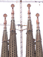 Templo de la Sagrada Familia, fachada de la Natividad, nuevas torres