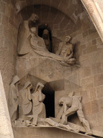 Templo de la Sagrada Familia, detalle de las esculturas