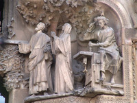 Temple of Sagrada Familia, sculptures on the old façade