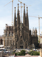 Temple of Sagrada Familia, view of old façade