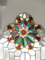 Tower of Bellesguard, detail of stained glass window, Star of Venus