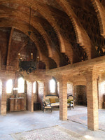 Tower of Bellesguard, detail of trilobite arches in parabolic form in the first attic