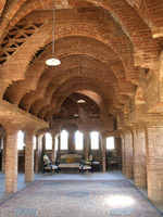 Tower of Bellesguard, detail of trilobite arches in parabolic form in the first attic