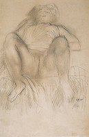 Nude Woman on Her Back, Legs Raised