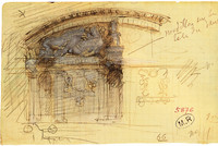 Pediment of the Saint-Pierre Abbey in Auxerre