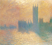 London, the Houses of Parliament, effect of Sunlight in Fog