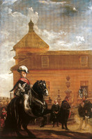 Velázquez and his workshop, Prince Balthasar Carlos with the Count-Duke of Olivares at the Royal Mews