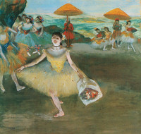 Dancer with a Bouquet, Curtseying