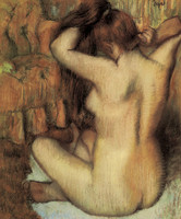 Nude Woman Combing her Hair