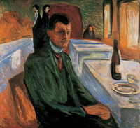 Self-Portrait with Bottle of Wine