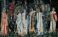 Edward Burne-Jones, William Morris and John Henry Dearle (design) and Morris & Co. (production), Holy Grail Tapestry - Quest for the Holy Grail Tapestries - The Arming and Departure of the Knights