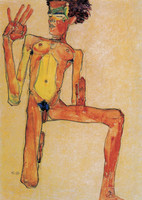 Kneeling Male Nude (Self-Portrait)