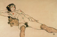 Reclining Nude with Legs Spread Apart