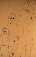 Schiele Drawing a Nude Model in front of a Mirror