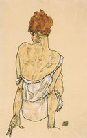 Seated Woman in Underwear, Back View