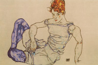 Seated Woman in Violet Stockings