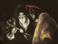 An Allegory with a Boy Lighting a Candle in the Company of an Ape and a Fool (Fábula)