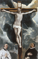 Christ on the Cross Adored by Two Donors