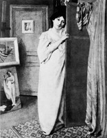 Gabrielle Vallotton dans l'atelier, rue de Milan
