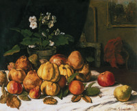 Apples, Pears and Primroses on a Table