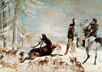 The Deer Kill or Hunting Scene in the Snow