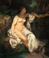 Woman Sleeping by a Stream