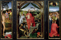 Triptychon der Auferstehung (linker Flügel: Das Martyrium des Hl. Sebastian; Mitteltafel: Die Auferstehung; rechter Flügel: Die Himmelfahrt)