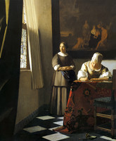 A Lady Writing a Letter with her Maid