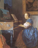 A Young Woman seated at a Virginal (detail)